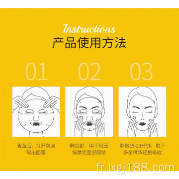 Feuille de masque facial hydratant au collagène et à la vitamine C à l&#39;orange